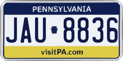 PA license plate JAU8836