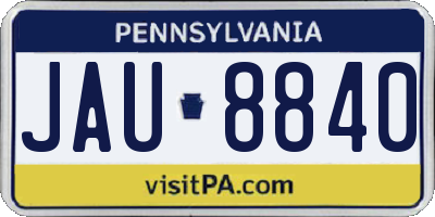 PA license plate JAU8840