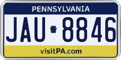 PA license plate JAU8846