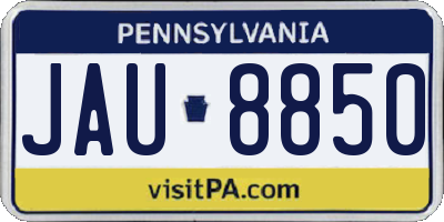 PA license plate JAU8850