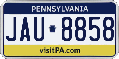 PA license plate JAU8858
