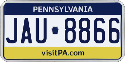 PA license plate JAU8866
