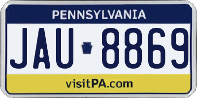 PA license plate JAU8869
