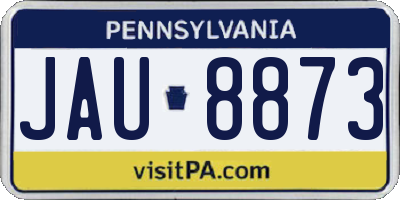 PA license plate JAU8873