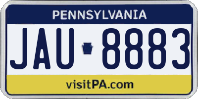 PA license plate JAU8883