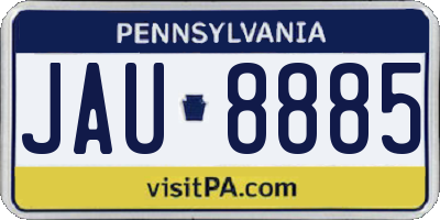 PA license plate JAU8885