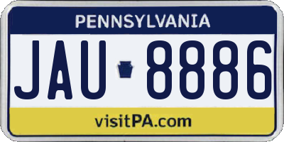 PA license plate JAU8886