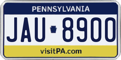 PA license plate JAU8900