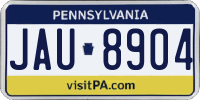 PA license plate JAU8904
