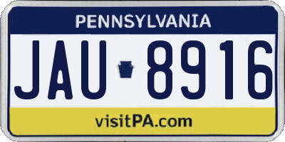 PA license plate JAU8916