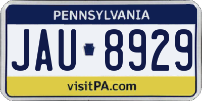PA license plate JAU8929