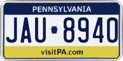 PA license plate JAU8940
