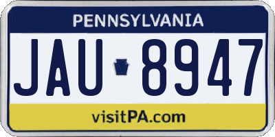 PA license plate JAU8947