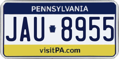 PA license plate JAU8955