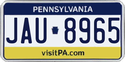 PA license plate JAU8965
