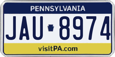 PA license plate JAU8974