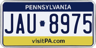 PA license plate JAU8975