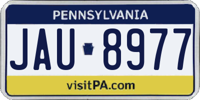 PA license plate JAU8977