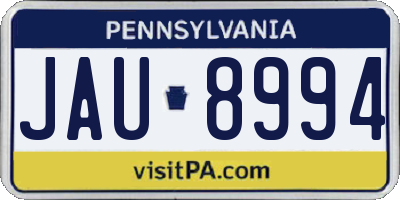 PA license plate JAU8994