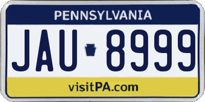 PA license plate JAU8999