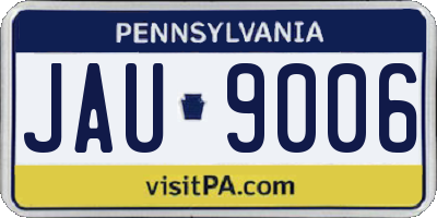 PA license plate JAU9006