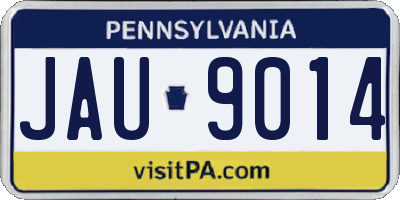 PA license plate JAU9014
