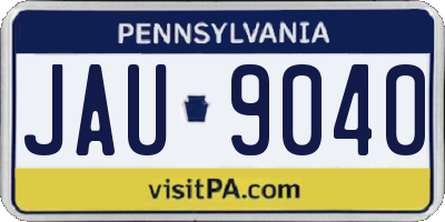 PA license plate JAU9040