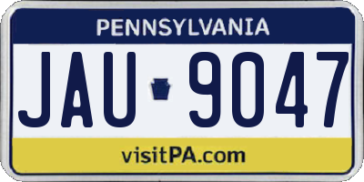 PA license plate JAU9047