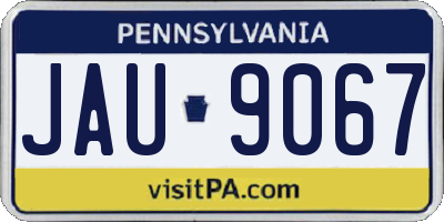 PA license plate JAU9067