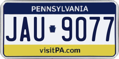 PA license plate JAU9077