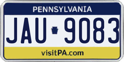 PA license plate JAU9083