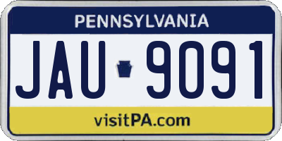 PA license plate JAU9091