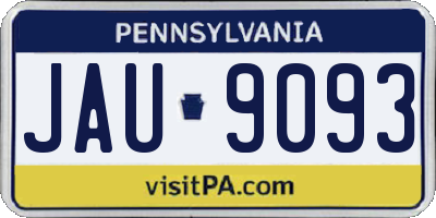 PA license plate JAU9093
