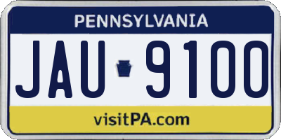 PA license plate JAU9100