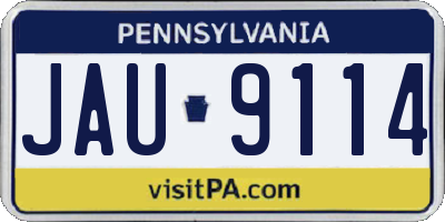 PA license plate JAU9114