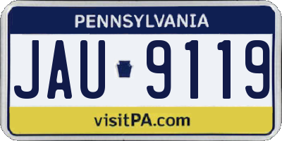 PA license plate JAU9119