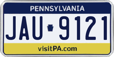 PA license plate JAU9121