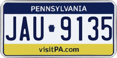 PA license plate JAU9135