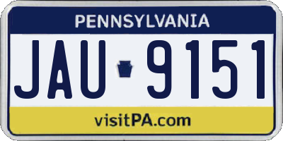 PA license plate JAU9151