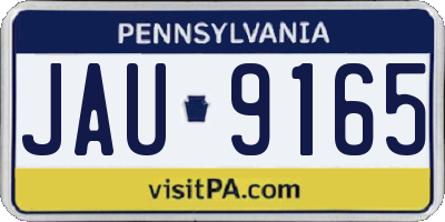 PA license plate JAU9165
