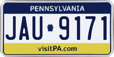 PA license plate JAU9171