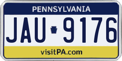 PA license plate JAU9176