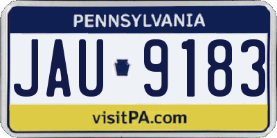 PA license plate JAU9183