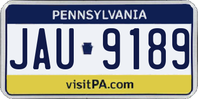 PA license plate JAU9189