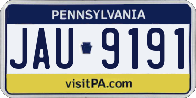 PA license plate JAU9191