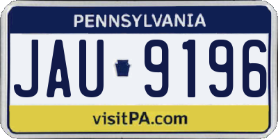 PA license plate JAU9196