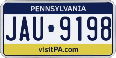 PA license plate JAU9198