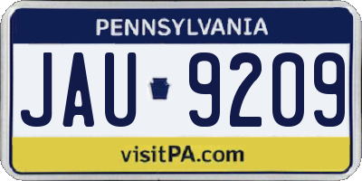 PA license plate JAU9209