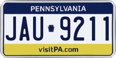 PA license plate JAU9211