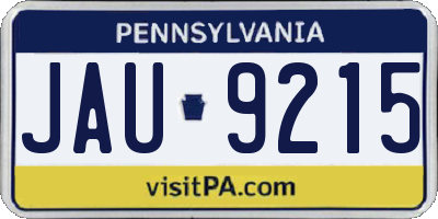 PA license plate JAU9215